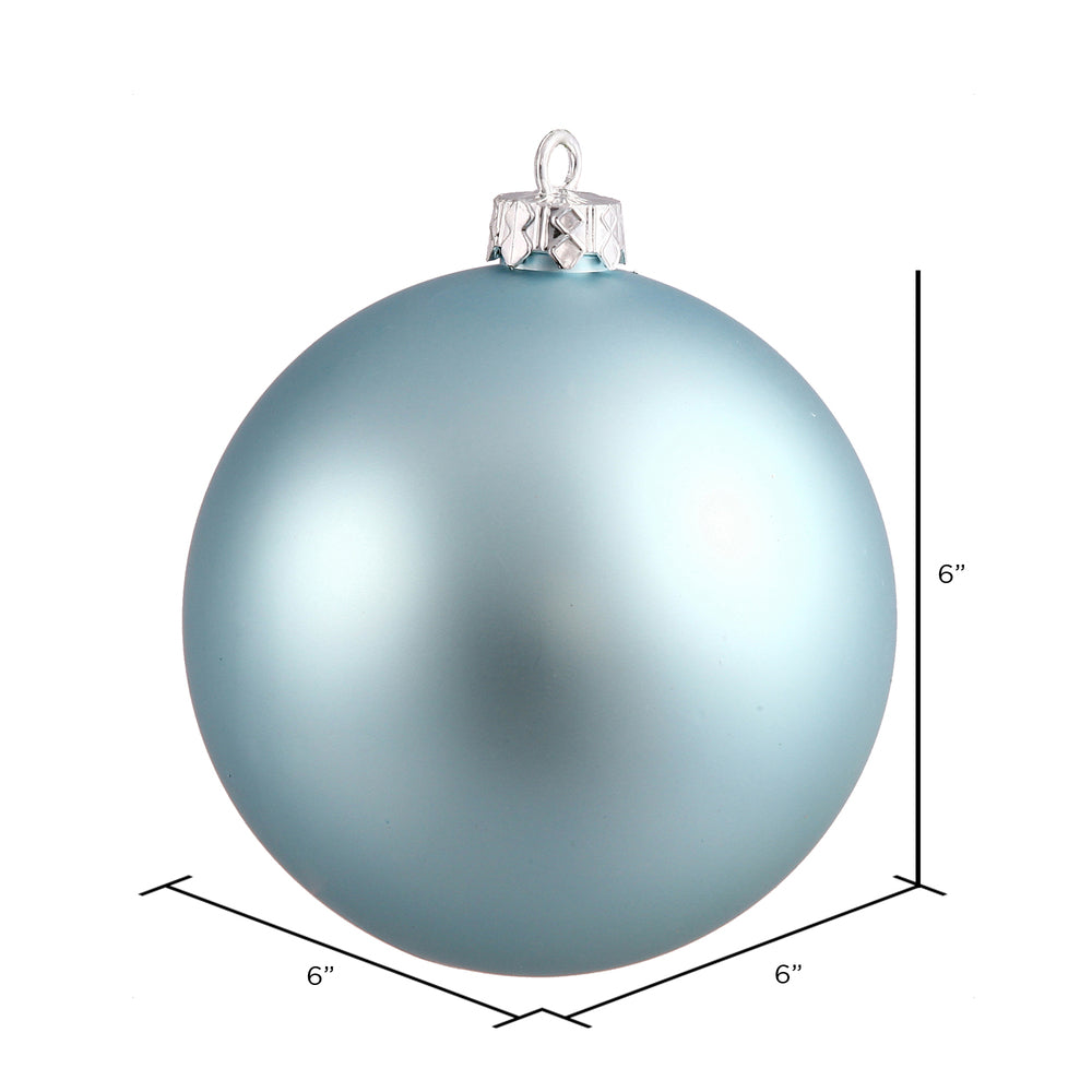 Vickerman 6" Baby Blue Matte Ball Ornament 4 per Bag