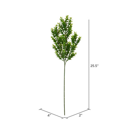 Vickerman 25.5" Artificial Green Mini Leaf Bush. UV Coated Set of 4