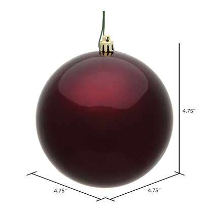 Vickerman 4.75" Burgundy Candy Ball Ornament 4 per Bag