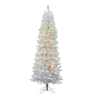 Vickerman 5.5' White Salem Pencil Pine Artificial Christmas Tree Pure White Single Mold LED Lights