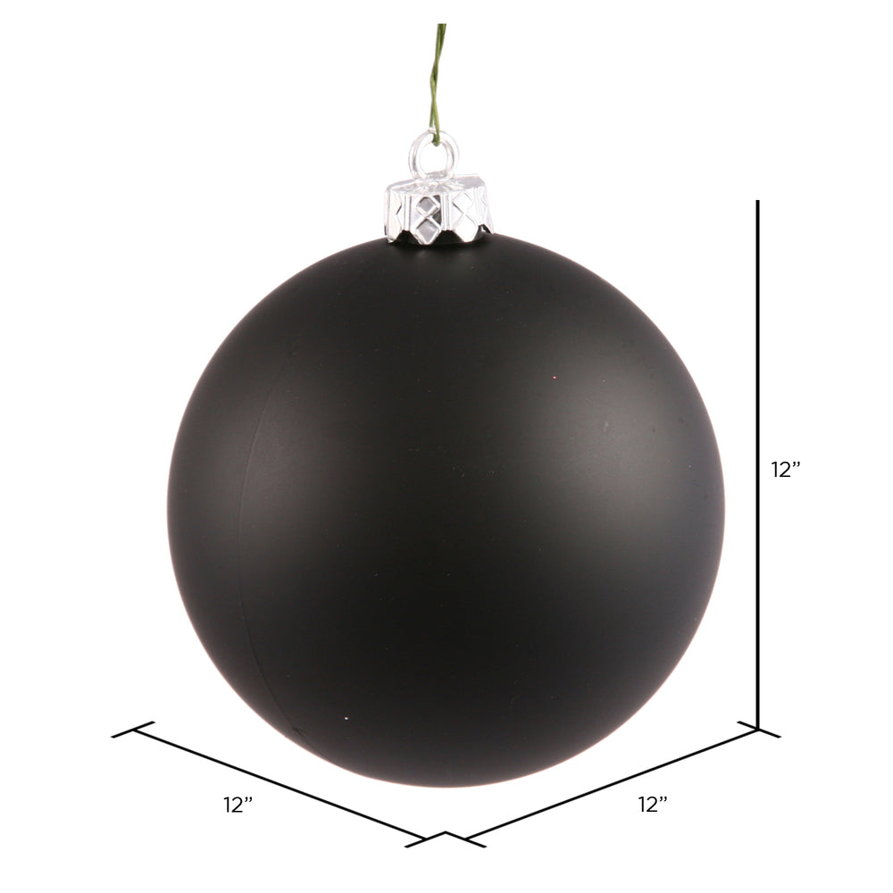 Vickerman 12" Black Matte Ball Ornament
