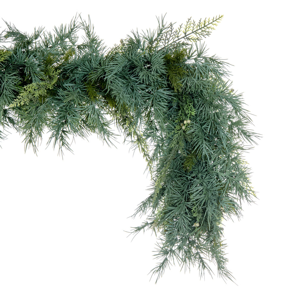 Vickerman 6' X 14" Artificial Mixed Fern Cedar Doublesided Garland