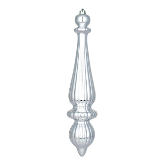 Vickerman 14" Silver Matte Finial Drop Ornament Pack of 2