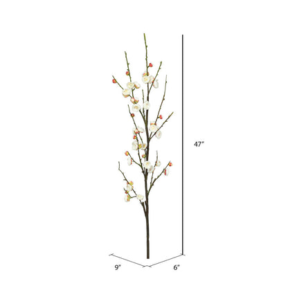 Vickerman 47" Artificial Cream Plum-Blossom Stem