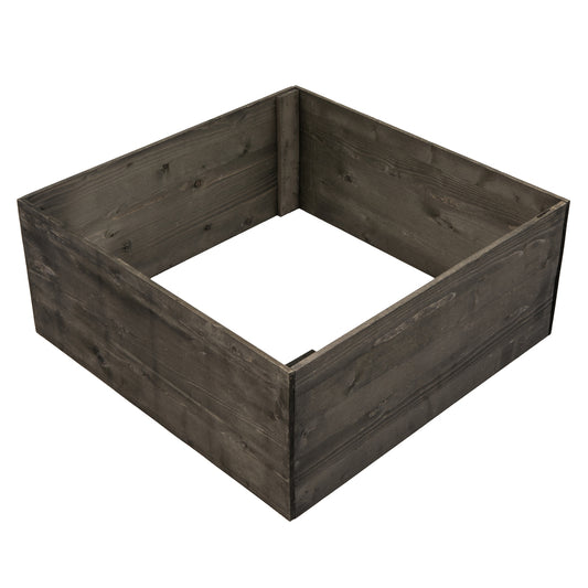 Vickerman 21" x 9" Gray Square Wooden Knock down Tree Collar