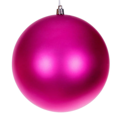 Vickerman 6" Hot Pink 4-Finish Ball Ornament 4 per box.