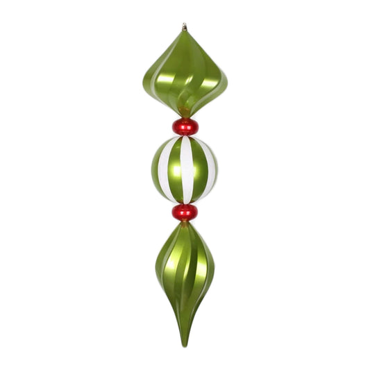 Vickerman 39" Lime and Red Jumbo Finial Ornament with Candy and Glitter Finishes