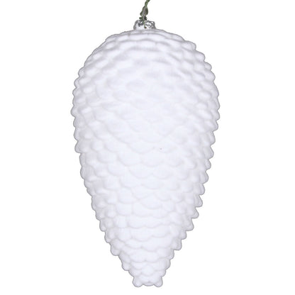 Vickerman 7" White Flocked Pinecone Christmas Ornament Pack of 2