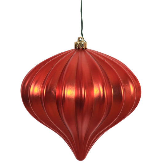 Vickerman 5.7" Red Matte Onion Christmas Ornament UV treated Set of 3