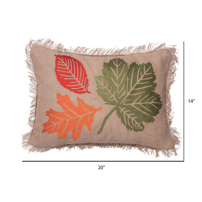 Vickerman Decorative 18" x 18" Harvest Leaves Pillow