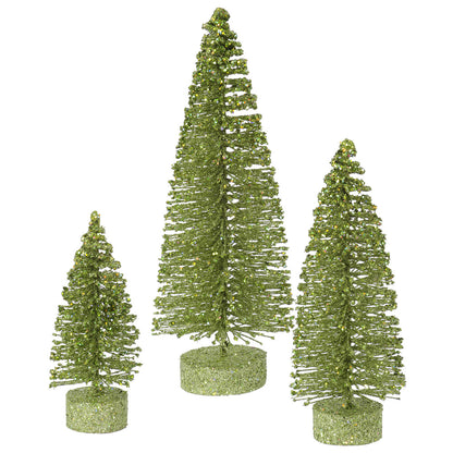 Vickerman 5"/7"/9" Lime Green Glitter Oval Artificial Christmas Tree Unlit