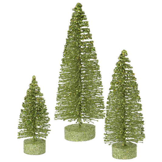 Vickerman 5"/7"/9" Lime Green Glitter Oval Artificial Christmas Tree Unlit