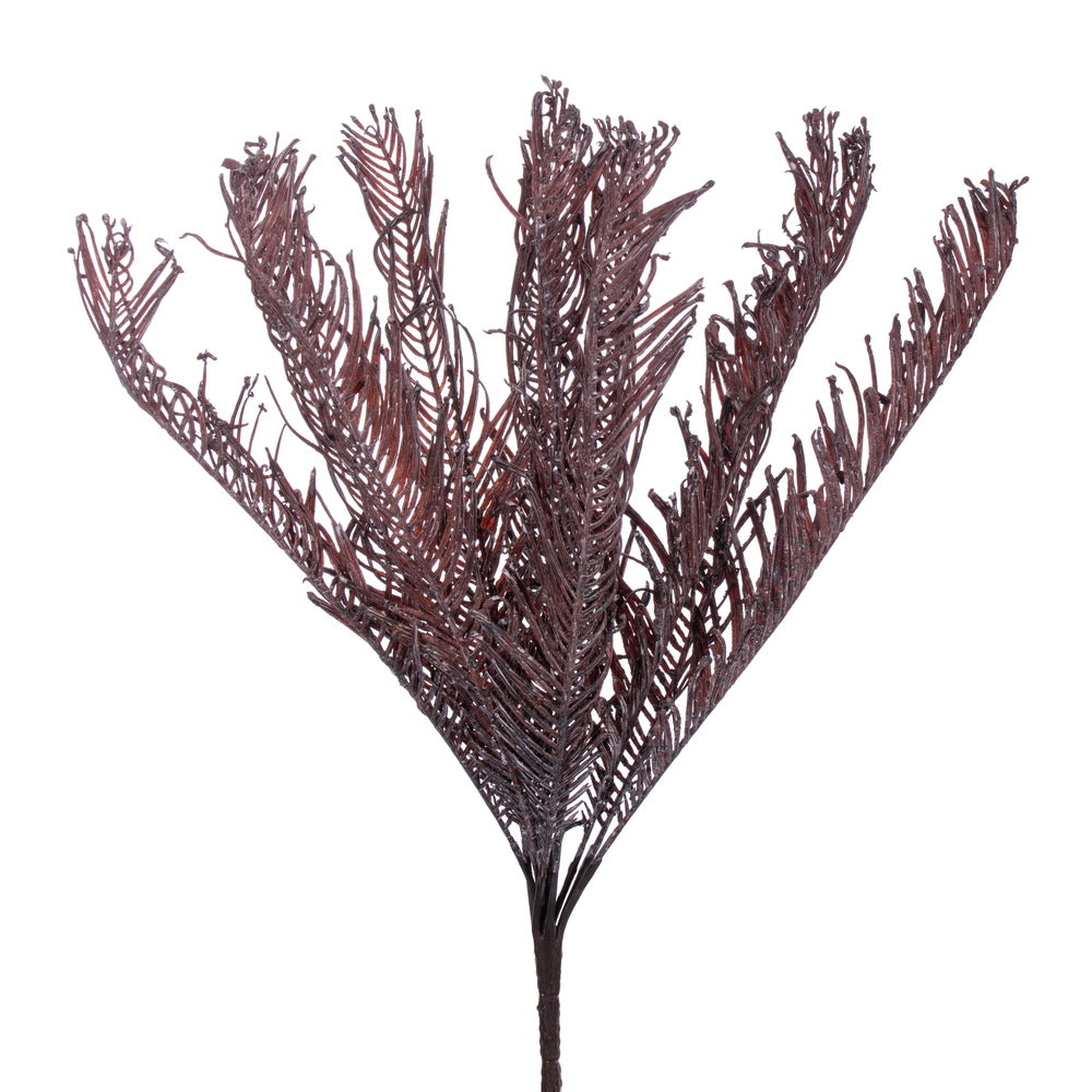Vickerman 21" Brown Artificial Dry Sago Palm Bush. Artificial item.
