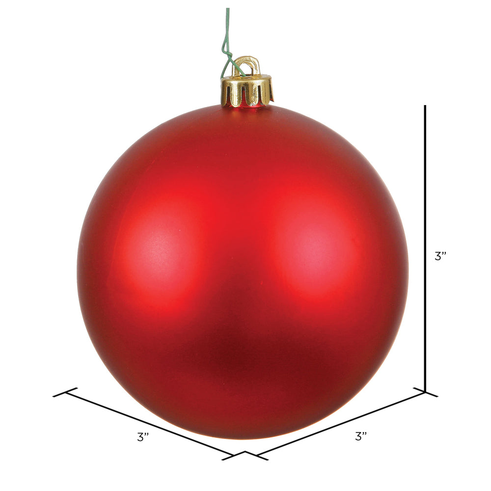 Vickerman 3" Red Matte Ball Ornament 12 per Bag