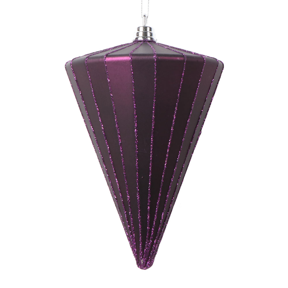 Vickerman 6" Matte Plum Cone Ornament 3 per bag.