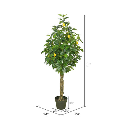 Vickerman 51" Artificial Green and Yellow Real Touch Lemon Tree.