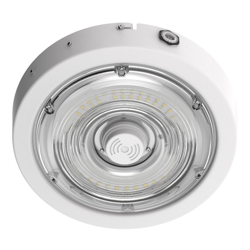 Westgate Builder Series Indoor Round Canopy Light Selectable 30/40/50W 30/40/50K Sensor Ready With Em, Wh, Outdoor Lighting, 30W/40W/50W, 135 Lumens/W, 30K/40K/50K, White Finish, 0-10V