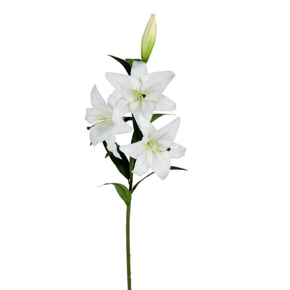 Vickerman 36'' Artificial White Real Touch Lily Spray. Includes 2 sprays per pack.