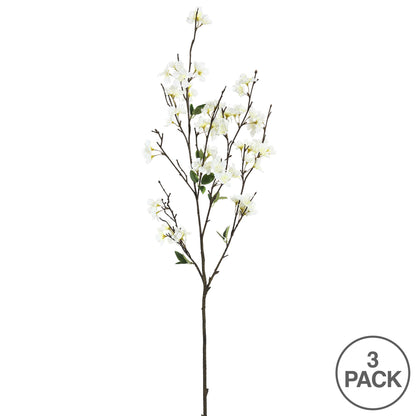 Vickerman 40" Artificial White Cherry Blossom Spray 3 per Pack.