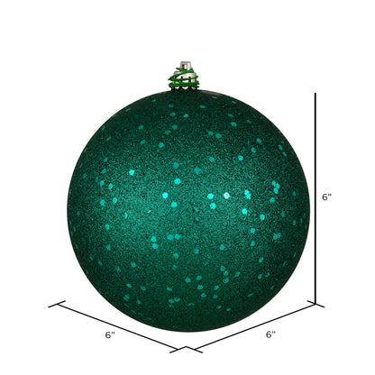 Vickerman 6" Dark Teal Sequin Ball Ornament 4 per Bag