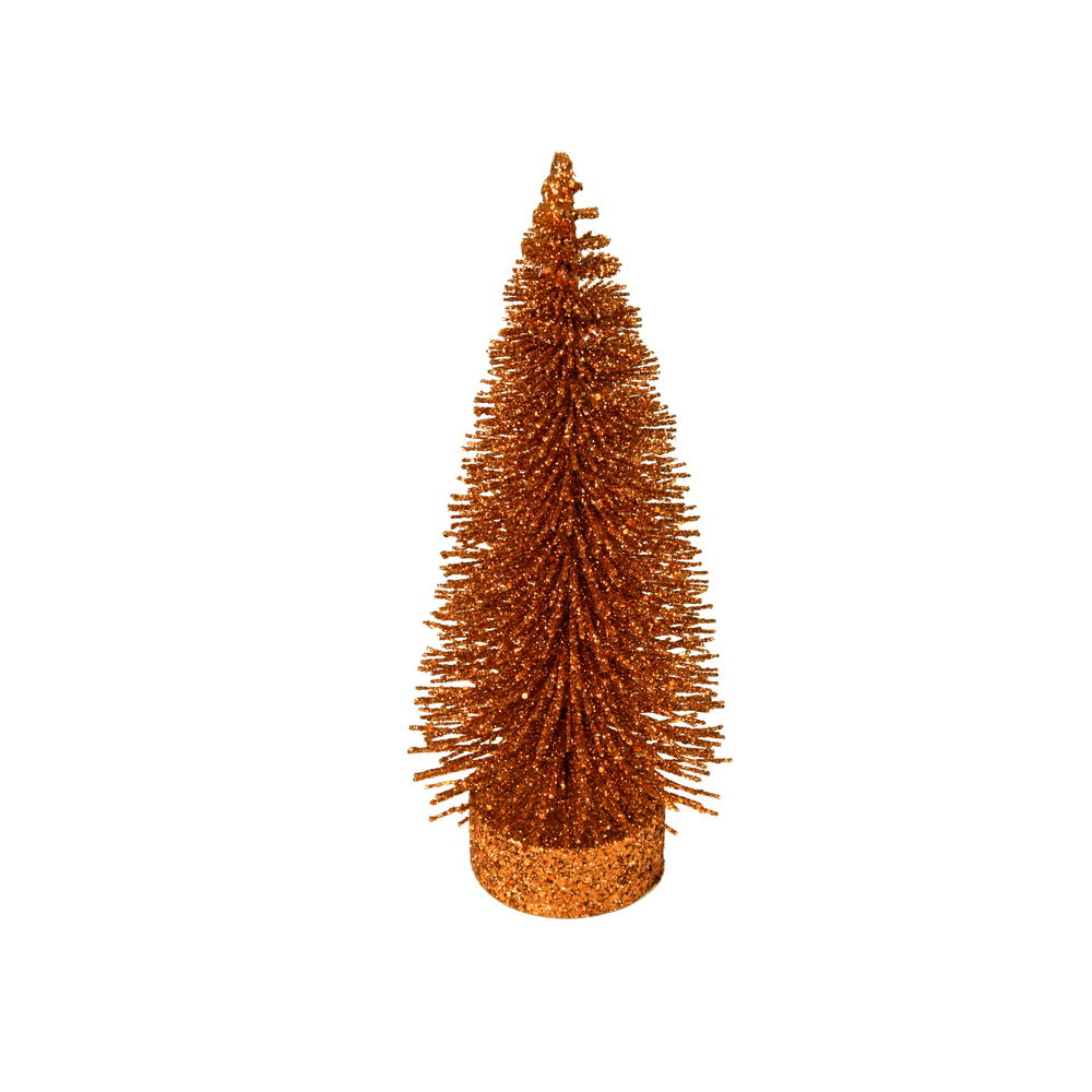 Vickerman 7"-9"-11" Copper Glitter Oval Pine Artificial Christmas Tree Set of 3
