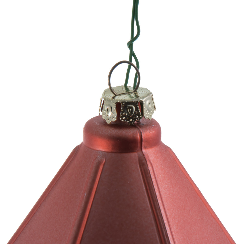 Vickerman 7" Coral Matte Lantern Christmas Ornament 4 per Bag