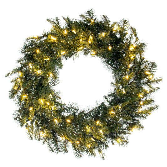 Vickerman 36" Georgian Fraser Fir Artificial Pre-Lit Wreath with 100 Warm White Mini Lights