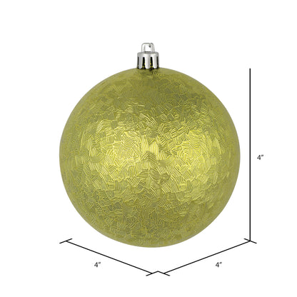 Vickerman 4" Lime Brushed Ball Ornament 6 per Bag