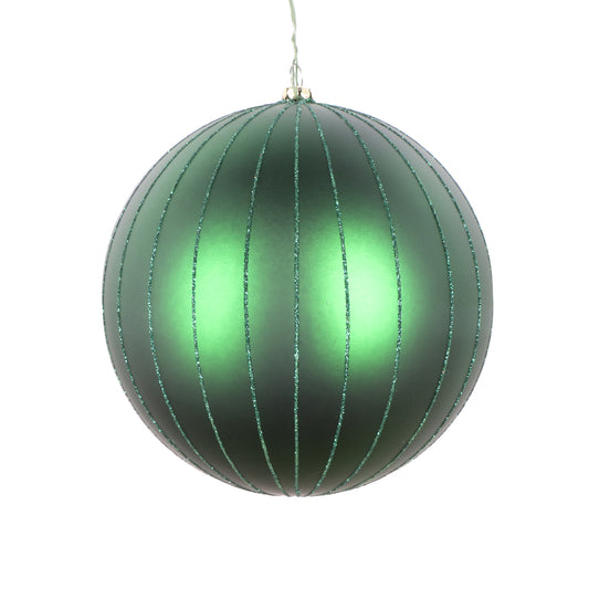 Vickerman 6" Emerald Matte Glitter Ball Christmas Ornament 2 pieces per bag