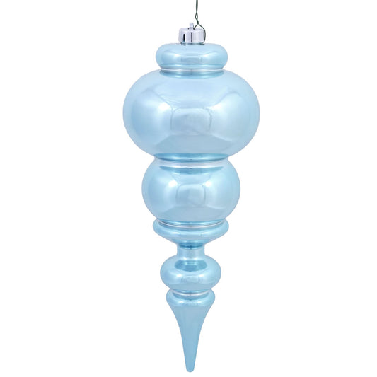 Vickerman 14" Baby Blue Shiny Finial Ornament