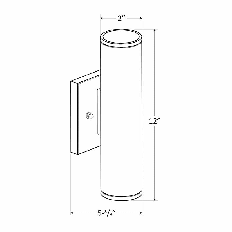 Westgate 2In Wall Cyl. U/D 2X6W 30K/40K/50K Dim. - Brushed Nickel, Outdoor Lighting, 12W, 800 Lumens, 3000K/4000K/5000K, Bn Finish, TRIAC Dimming