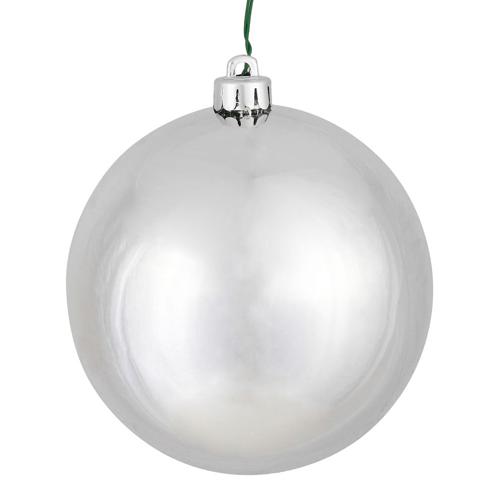 Vickerman 3" Silver Shiny Ball Ornament 12 per Bag