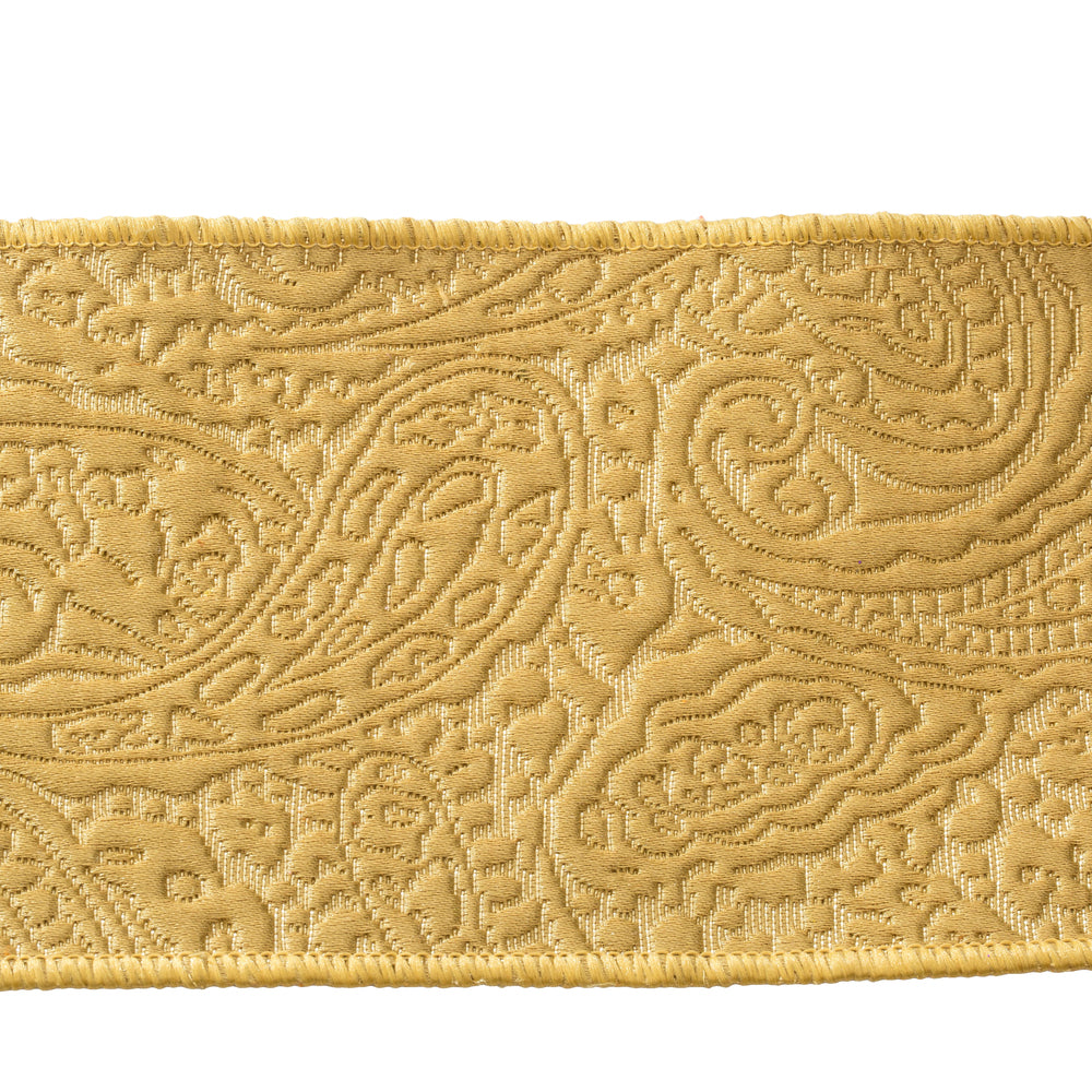 Vickerman 4" x 10 yard Gold Woven Paisley Christmas Ribbon