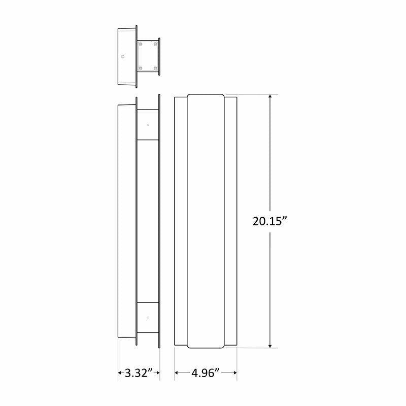 Westgate LED Wall Sconce Light, Outdoor Lighting, 5W/10W/15W/20W, 90 Lumens/W, 3000K, Silver Finish