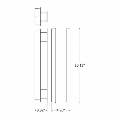 Westgate LED Wall Sconce Light, Outdoor Lighting, 5W/10W/15W/20W, 90 Lumens/W, 3000K, Silver Finish