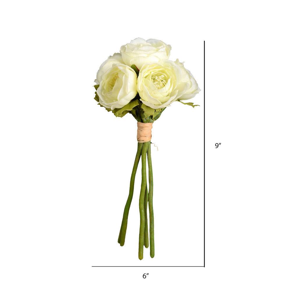 Vickerman 9" Artificial Mini White Ranunculus Spray. Includes 3 sprays per pack.