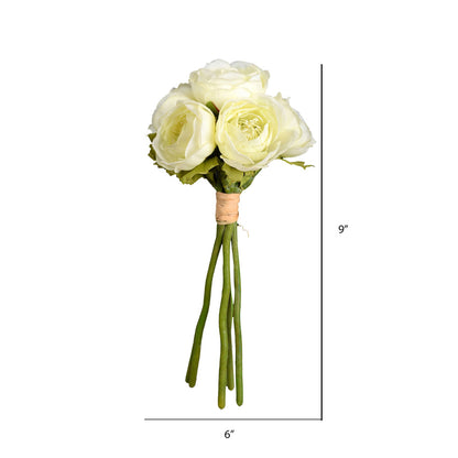 Vickerman 9" Artificial Mini White Ranunculus Spray. Includes 3 sprays per pack.