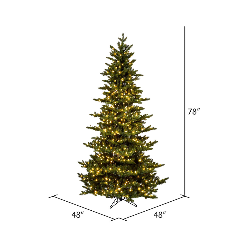 Vickerman 6.5' x 48" Natural Fraser Fir Artificial Christmas Tree Warm White Dura-lit LED Lights