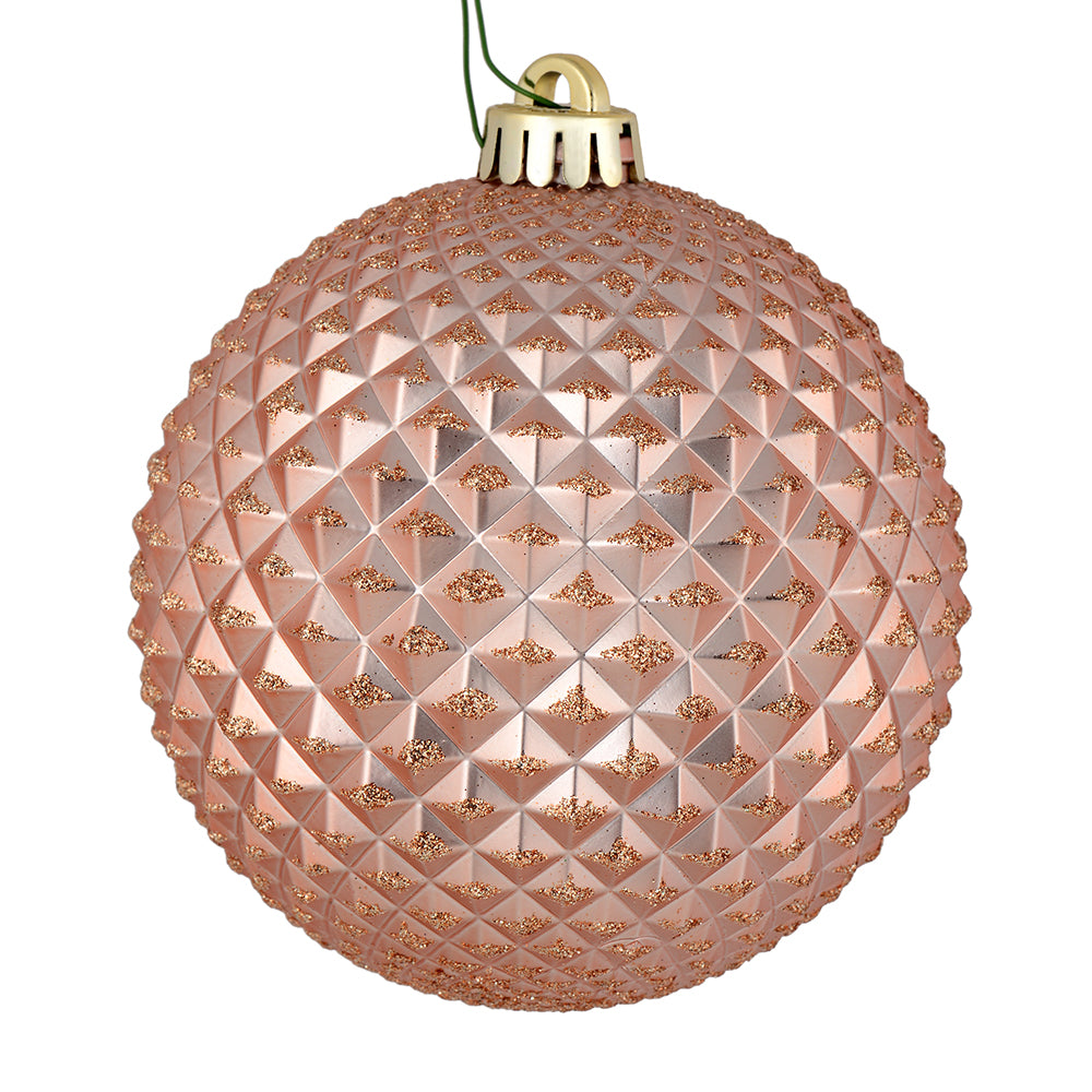 Vickerman 2.75" Rose Gold Durian Glitter Ball Ornament 12 per Bag