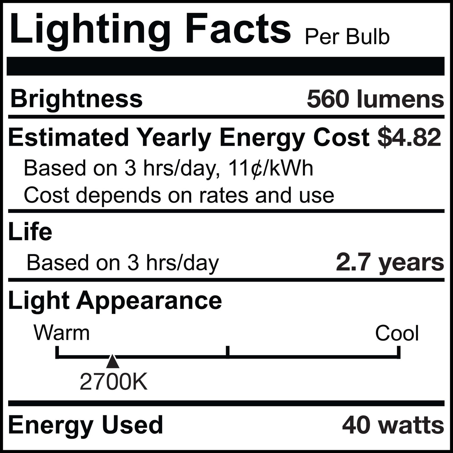 BULBRITE KRYPTON/XENON T3 MINI-CANDELABRA SCREW (E11) 40W DIMMABLE LIGHT BULB 2700K/WARM WHITE 2PK (473141)