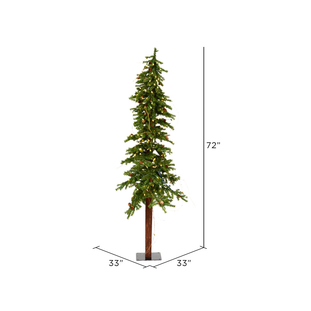 Vickerman 6' Alpine Artificial Christmas Tree Warm White Dura-lit LED Lights