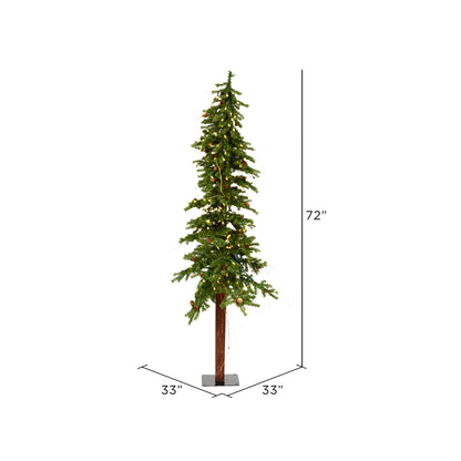 Vickerman 6' Alpine Artificial Christmas Tree Warm White Dura-lit LED Lights