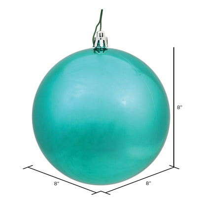 Vickerman 8" Teal Shiny Ball Ornament