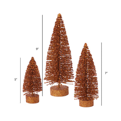 Vickerman 5"/7"/9" Copper Glitter Oval Artificial Christmas Tree Unlit