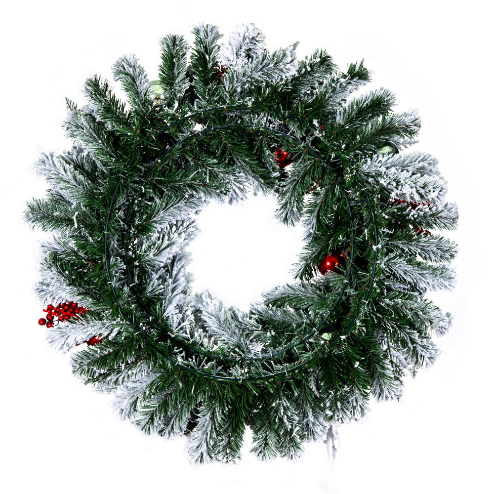 Vickerman 30" Flocked Artificial Christmas Wreath Unlit