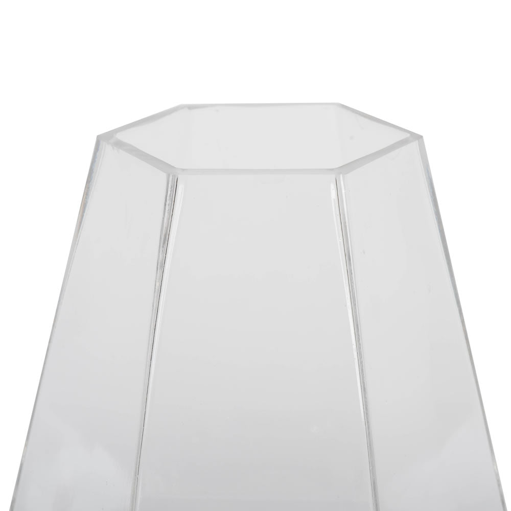 Vickerman 8.6" Clear Hexagon Glass Vase
