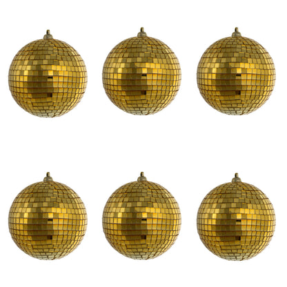 Vickerman 4" Gold Mirror Ball Ornament  6 per Bag