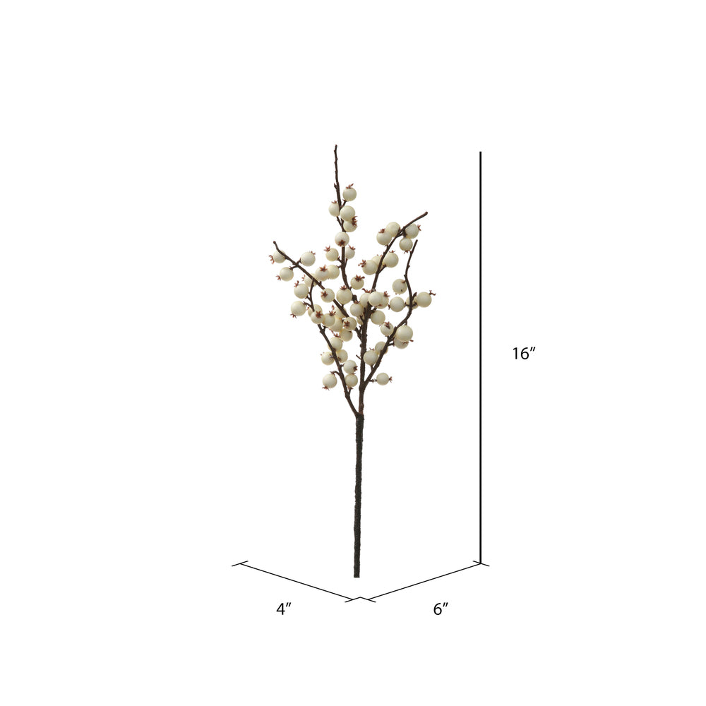 Vickerman 16" White Fall Wild Berry Artificial Christmas Pick 6/Bag Weather Resistant