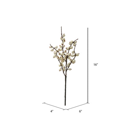 Vickerman 16" White Fall Wild Berry Artificial Christmas Pick 6/Bag Weather Resistant