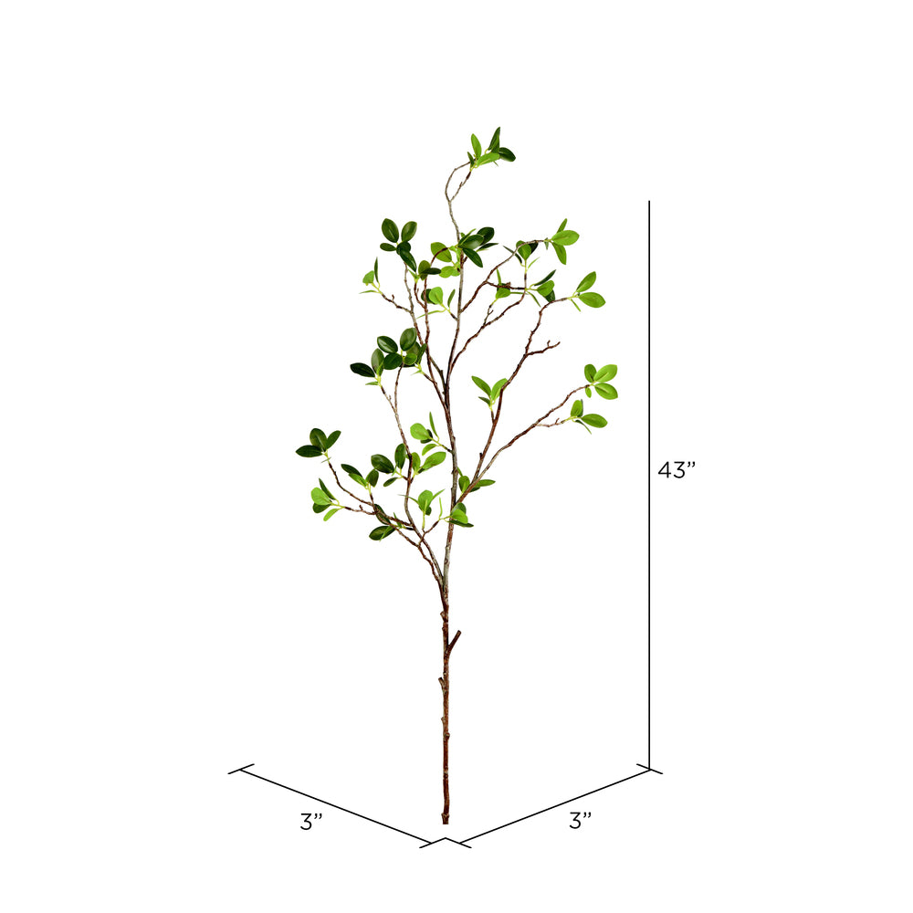 Vickerman 43" Artificial Green Milan Leaf Spray. Includes 2 sprays per pack.